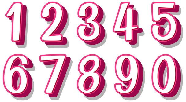 Design del carattere per il numero uno a zero sull'illustrazione di sfondo bianco
 - Vettoriali, immagini