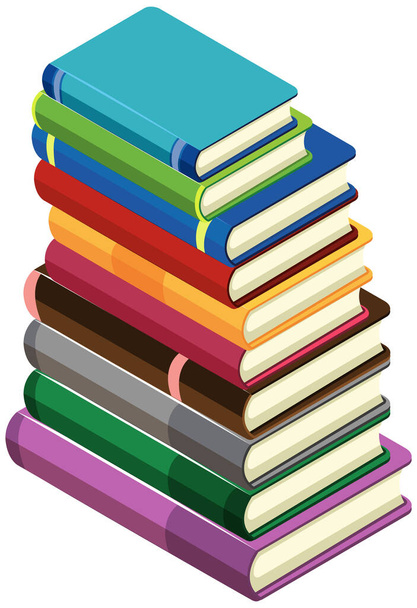 Stack of books on white background illustration - Vector, Image