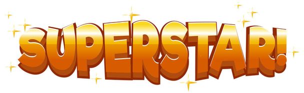 Design del carattere per la parola superstar nell'illustrazione a colori dorata
 - Vettoriali, immagini