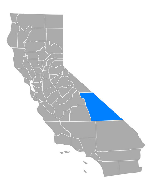 Map of Inyo in California - Vector, Image