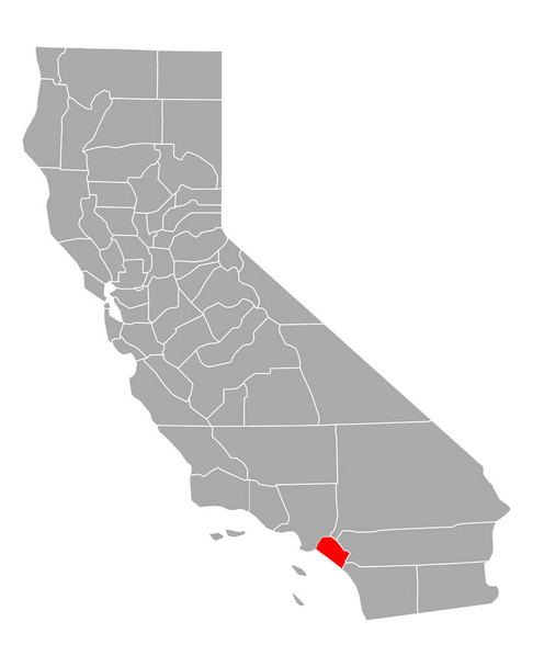 Mapa de Laranja em Califórnia
 - Vetor, Imagem