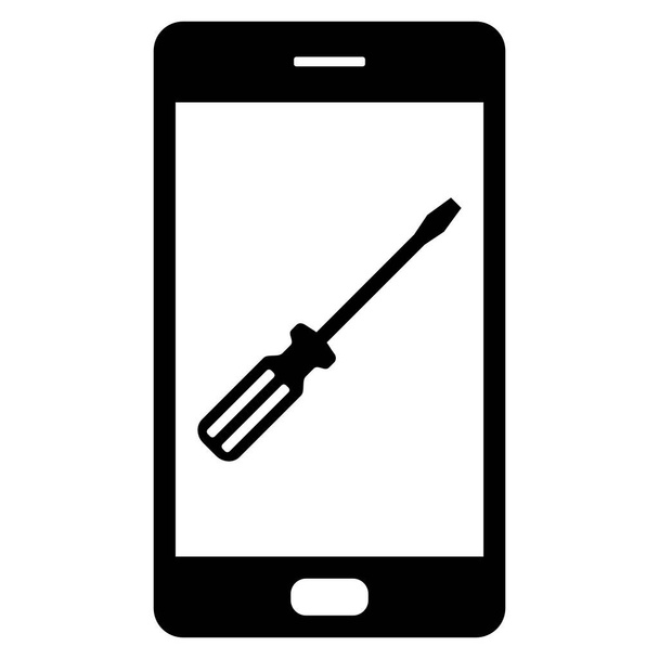 Śrubokręt i smartfon jako ilustracja wektor - Wektor, obraz