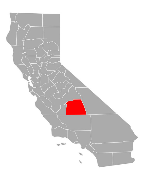 Mapa Tulare w Kalifornia - Wektor, obraz