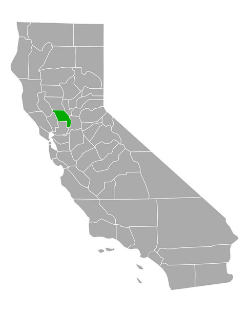 Karte von Yolo in Kalifornien - Vektor, Bild