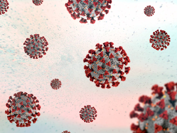 Grippe, Coronavirus, SARS, MERS, Covid19-Viruszellen im Blut - Foto, Bild