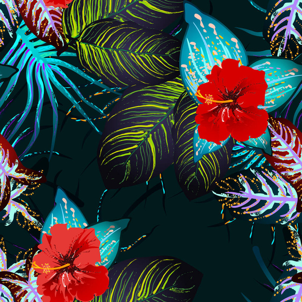 Tropical Leaf. Modern Motif. Jungle Print. - Vecteur, image