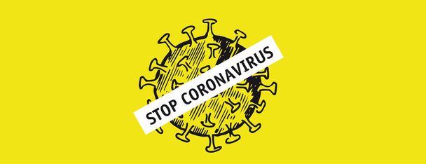 Coronavirus hand drawn vector illustration - Vector, Image