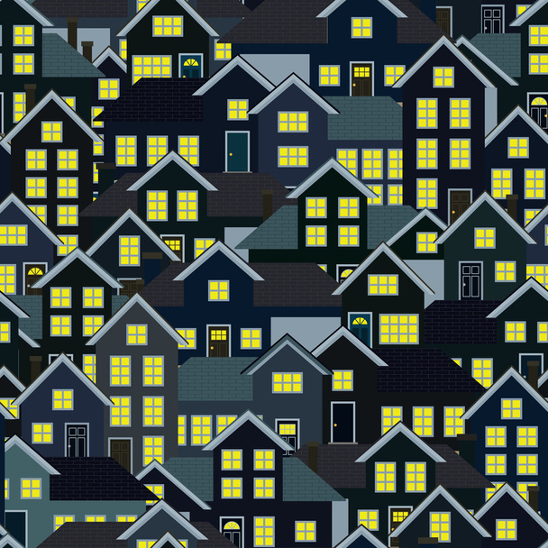Neighborhood At Night Background - Vector, Image