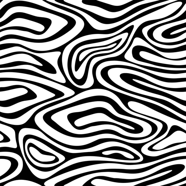 Teljes zökkenőmentes tapéta zebra és tigris csíkok állati bőr minta. Fekete-fehér kivitel textilszövet nyomtatáshoz. Divatos és otthoni design illeszkedik. - Vektor, kép