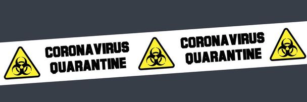 Sinal de vetor de banner de quarentena do Coronavirus. pandemia de Covid-19. Aviso de perigo de infecção pelo vírus
. - Vetor, Imagem