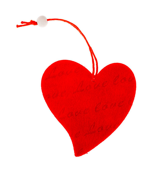 Beyaz arka planda kırmızı kalp - Fotoğraf, Görsel