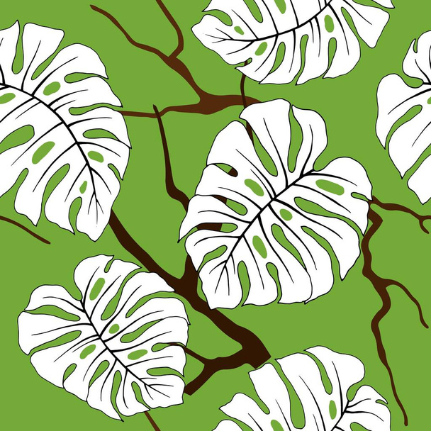 motif sans couture avec feuilles tropicales, ornement pour papier peint et tissu, papier d'emballage, fond pour la conception
 - Vecteur, image
