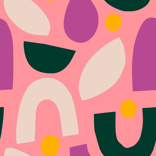 big scandi shapes pattern pink, simply vector illustration  - Vettoriali, immagini