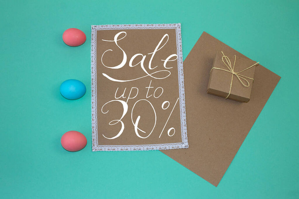 Holiday card, Easter banner with text - a discount of 30 per cent - Φωτογραφία, εικόνα