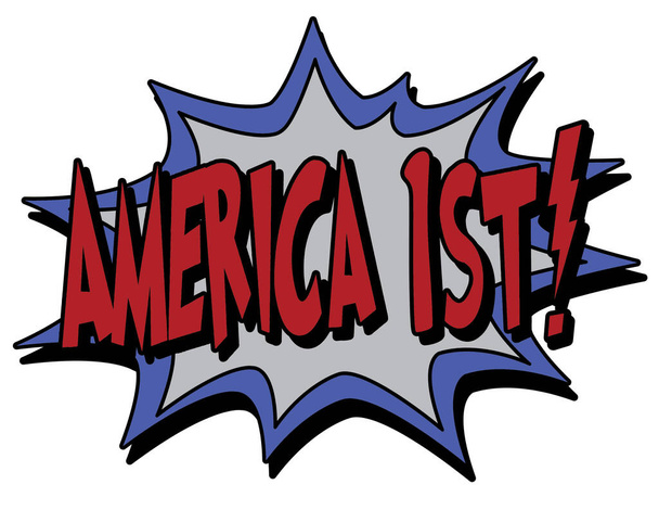 America first in comic burst, einfach Vektorillustration  - Vektor, Bild