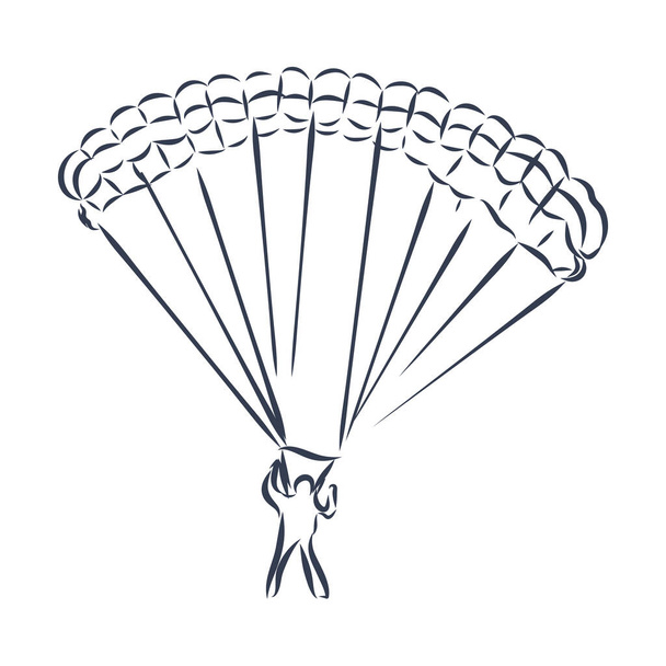 vektorový náčrt paraglidingového letícího sportovce na křídle - Vektor, obrázek