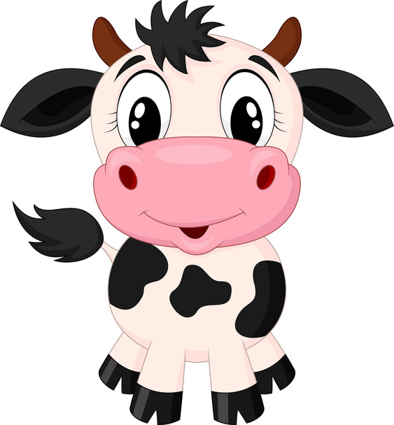 Desenhos animados de vaca bonito
 - Vetor, Imagem