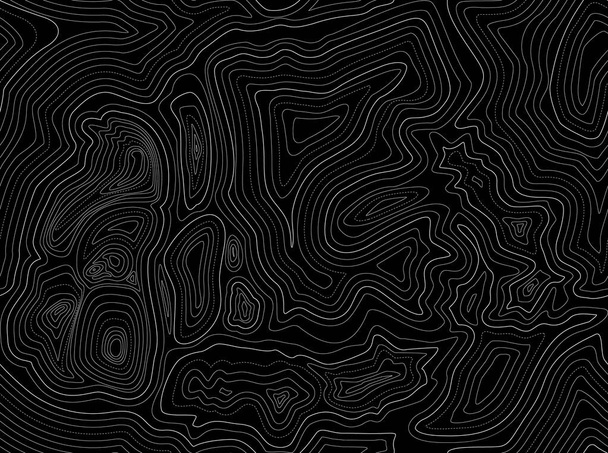 Black background of the topographic map. Topographic map white lines, contour background. Geographic grid, vector abstract. - Vector, Image