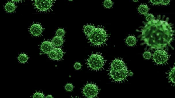 Sars Covid-19 Coronavirus hologram animasyonu. Konak organizmada enfeksiyona neden olan patojenik virüsler - viral hastalık, hareket arka planı. - Video, Çekim