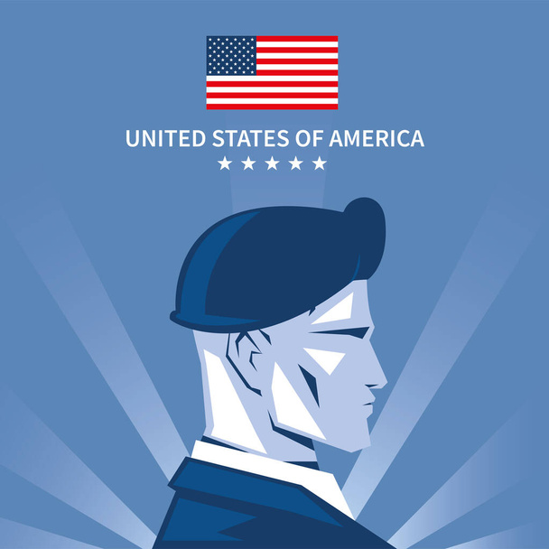 poster con soldato americano in uniforme, giorno commemorativo
 - Vettoriali, immagini