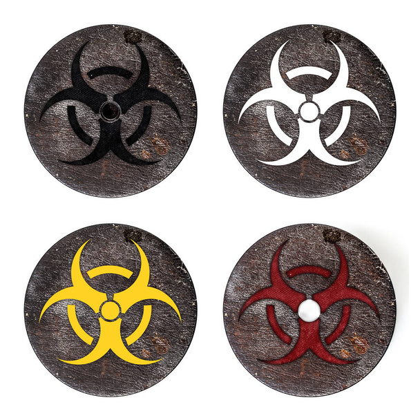 Dirty textured biohazard sign - Photo, Image