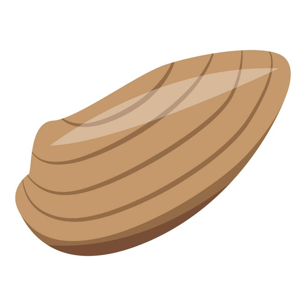 Seafood clam icon, isometric style - Vetor, Imagem