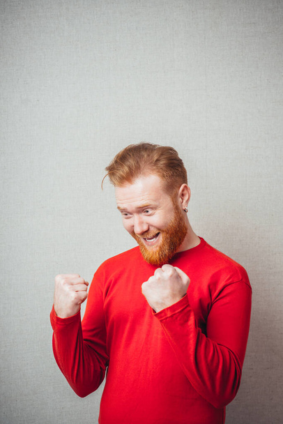 Lucky Young red bearded Man - Фото, изображение