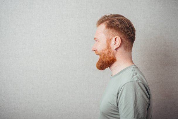 Profile portrait of a bearded man - Фото, зображення