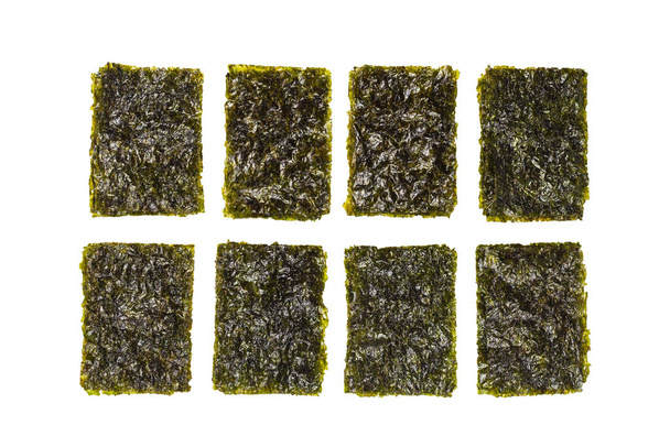 Nori seaweed isolated on white. Top view - Zdjęcie, obraz