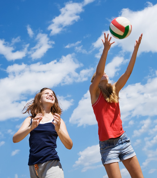 Girls playing volleyball - Zdjęcie, obraz