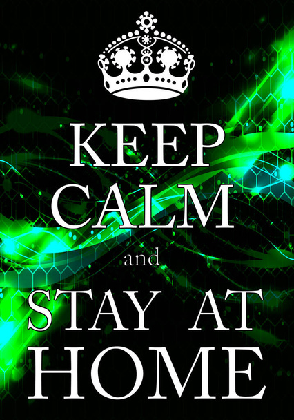 Keep Calm and Stay at Home quote on colorful background, Coronavirus or Covid-19 concept - Photo, Image