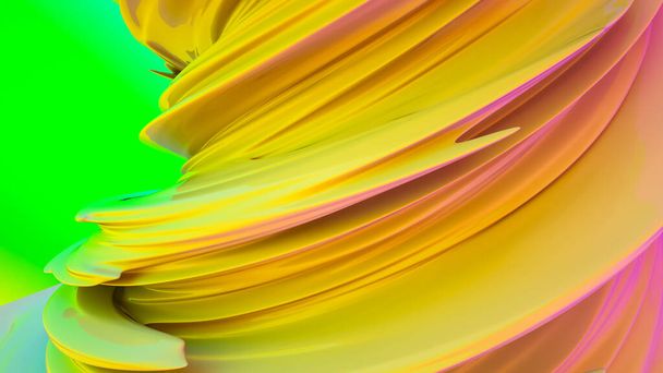 multicolored abstract spiral shape. 3d render illustration. background - Photo, Image