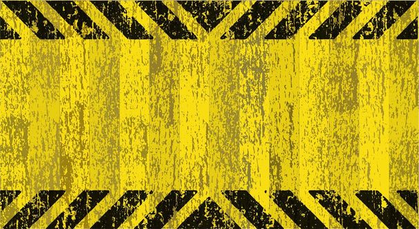 señal de advertencia con rayas negras sobre fondo amarillo. - Vector, Imagen