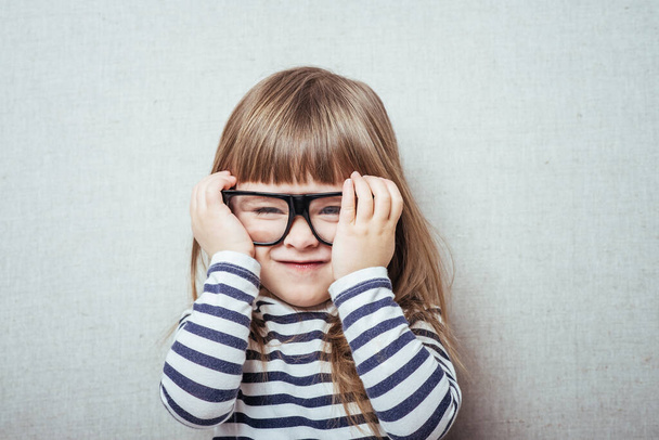 Beautiful little girl in glasses  - Φωτογραφία, εικόνα