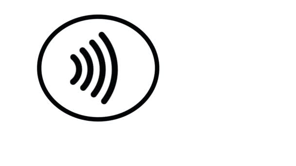 Contactless Nfc Wireless Pay Sign Logo. Credit Card Nfc Payment Concept. 4K video. - Metraje, vídeo