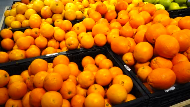 Oranges in a supermarket. Shooting of food. - Кадри, відео