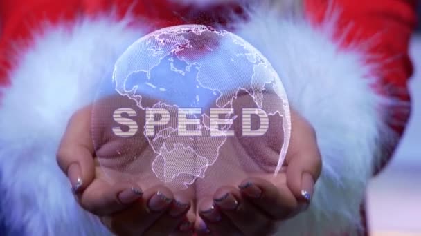 Ręce trzymające planetę z tekstem Speed - Materiał filmowy, wideo