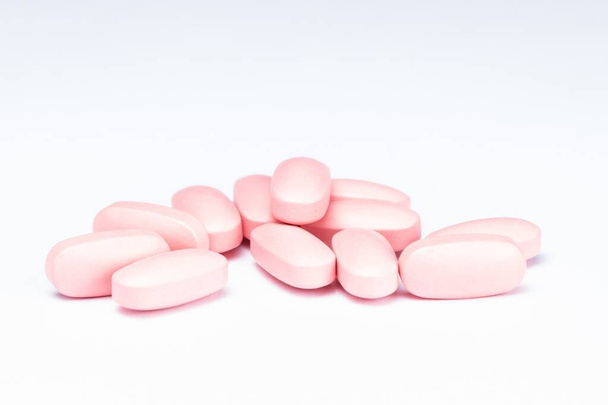 Medicine pill on white, medical tablet prescription for health, background. - Fotó, kép