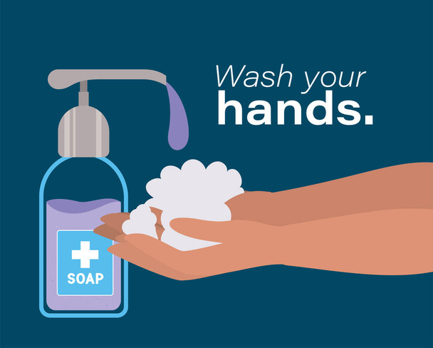 Πλυντήρια χεριών με διανυσματικό σχεδιασμό διανομέα σαπουνιού - Διάνυσμα, εικόνα