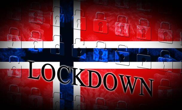 Норвезька блокада зупиняє епідемію чи інфекцію нкову. 19 Норвезька заборона ізолювати інфекційні захворювання - 3d Illustration - Фото, зображення