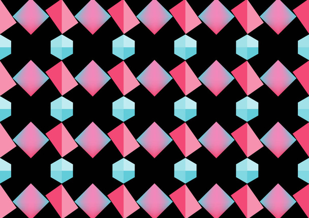 El diseño de una presentación vectorial sin fisuras utilizando cuadrados y hexágonos. A un patrón geométrico sin costuras para crear un fondo sin fin. Mediante el uso de un gradiente de color y utilizar un fondo negro
. - Vector, imagen