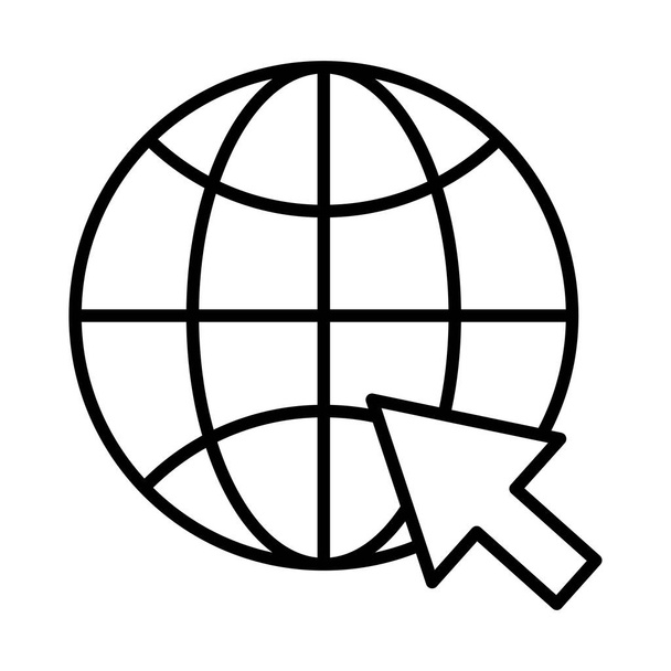сферичний переглядач з піктограмою стилю лінії вказівника миші
 - Вектор, зображення