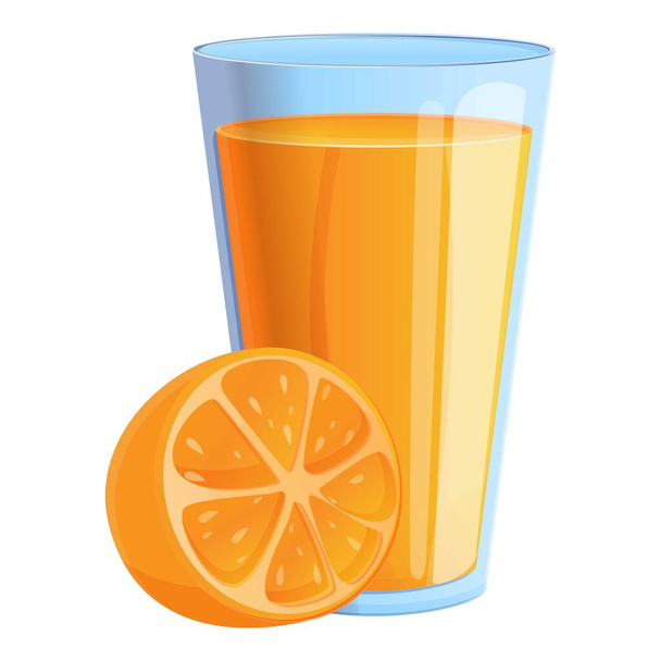 Tropical orange juice icon, cartoon style - Vector, Imagen