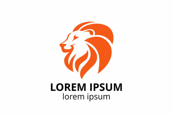 Löwe wildes Tier Silhouette Ikone Logo Design-Vorlage für Sport-Team, E-Sport-Emblem und jede Firma oder Corporate Business-Nutzung auf weißem Hintergrund. - Vektor, Bild