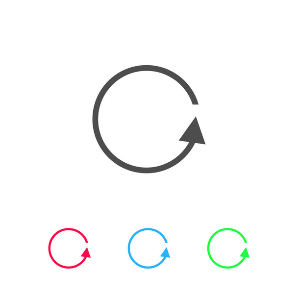 Actualizar la recarga de rotación icono de bucle plano. Pictograma de color sobre fondo blanco. Símbolo de ilustración vectorial e iconos de bonificación
 - Vector, Imagen