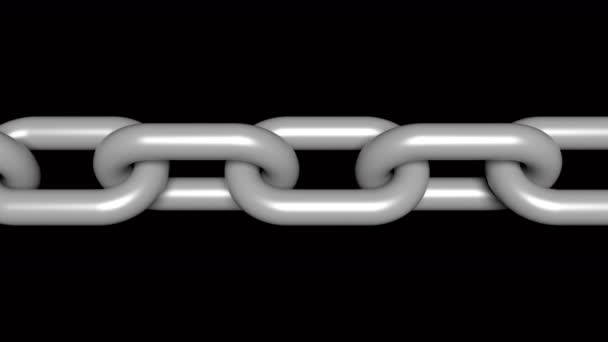 4k animacja łańcucha metalowego, ruch łańcucha ze stali nierdzewnej, łańcuch blokowy. - Materiał filmowy, wideo