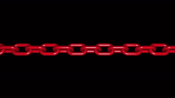 4k animazione della catena metallica materiale vernice auto rossa, movimento catena in acciaio inox
 - Filmati, video