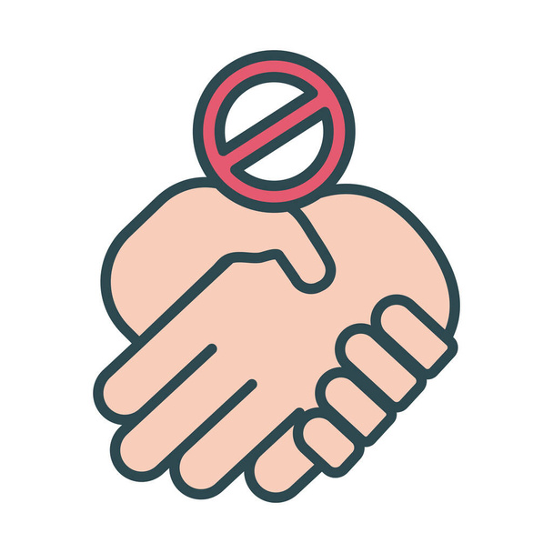handshake negado ícone de estilo de preenchimento de sinal
 - Vetor, Imagem