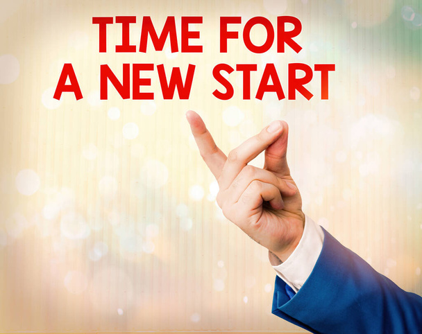 Text rukopisu Time For A New Start. Koncept znamená, že něco má začít právě teď.. - Fotografie, Obrázek
