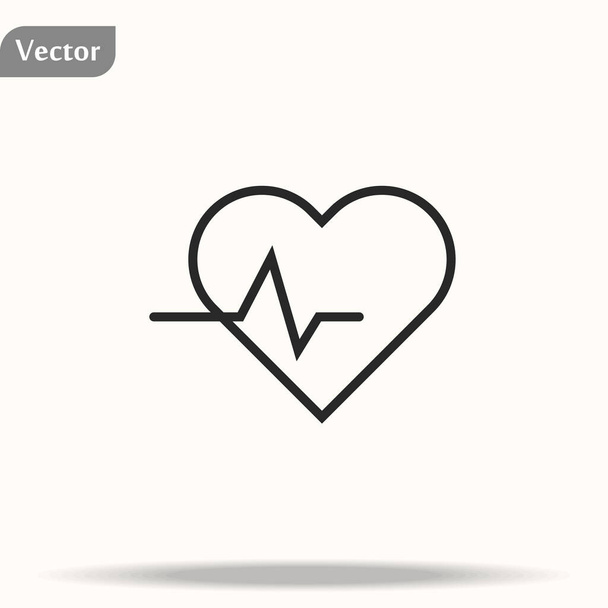 Icono de línea cardíaca. Logotipo de contorno negro de alta calidad para el diseño del sitio web y aplicaciones móviles. Ilustración vectorial sobre fondo blanco. eps10
 - Vector, Imagen